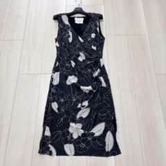 マックスマーラ 最高級白タグ シルク100%カシュクールワンピース 花柄