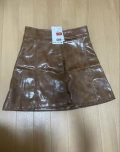 H&Mブラウン合成皮革ミニスカートMのサムネイル