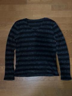 y2k 平成 border knit black&grayのサムネイル