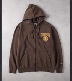 Champion ジップアップパーカー ブラウン 古着のサムネイル