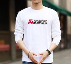 【送無】【残少】 アクラポビッチ(AKRAPOVIC) Tシャツ 白色 長袖 Lのサムネイル