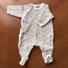 【プチバトー】パイルプリント前開きロンパース  1m/54㎝のサムネイル