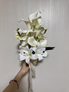 白　造花　ブーケ　結婚式　前撮り　ウェディング　ホワイトのサムネイル