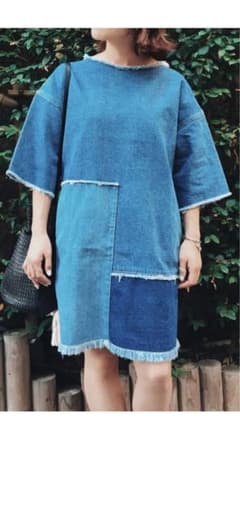 moussy パッチデニムワンピースのサムネイル