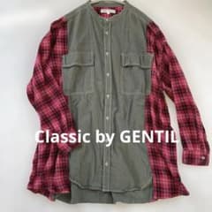Classic by GENTIL チェック　オーバーシャツ　ノーカラーのサムネイル