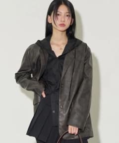 ILLIGO レザージャケット ブラウン MUSINSA 韓国 新品のサムネイル