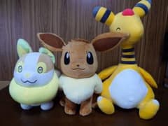 【組合せ変更可能】ポケモンぬいぐるみイーブイ+ワンパチ+デンリュウのサムネイル