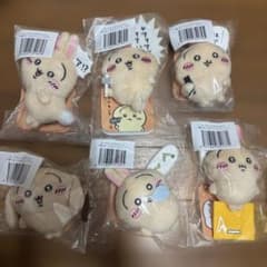 【まとめ売り】 ちいかわ うさぎだらけくじ E賞 ぬいぐるみバッジ 6点セットのサムネイル