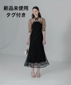 Leja スパンコールボタニカルマーメイドボレロ2WAYワンピースドレス S