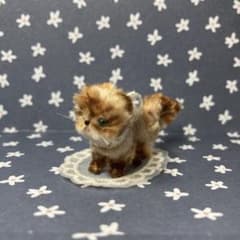 モールアート　ネコ　ペルシャネコ　ミニチュア　モール　ハンドメイド　人形　置物