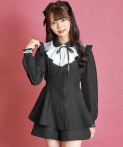 Secret Honey レースヨークラッフルタイ長袖セットアップのサムネイル