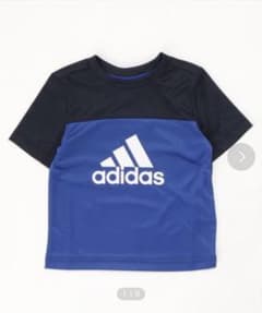 adidas キッズ 半袖Tシャツ ネイビー×ブルーのサムネイル