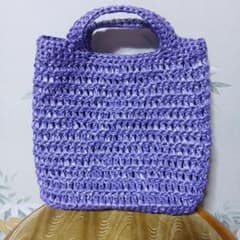 ハンドメイド パープル トートバッグのサムネイル