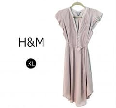 H&M フリル袖ウエストマークシフォンワンピースのサムネイル