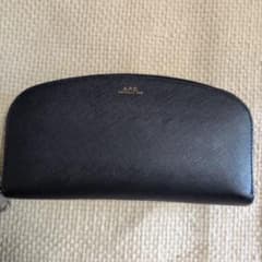 A.P.C. ラウンドファスナー　本革長財布 紺色　ネイビーのサムネイル