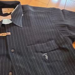 TRUSSARDI メンズ 半袖シャツ ストライプ柄 Mサイズ