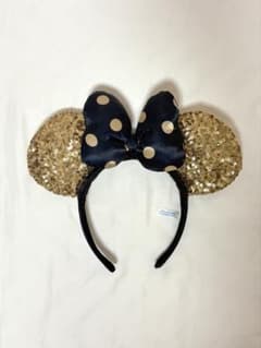 ディズニー　ネイビー・ゴールド・ドットカチューシャのサムネイル