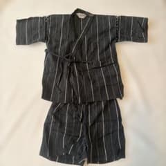 甚平 100サイズ ブラック ストライプのサムネイル