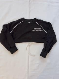ダンス衣装ヘソ出しヒップホップ長袖練習着110ショート丈トップスギャルのサムネイル