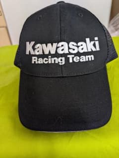 Kawasaki キャップ　黒　メッシュ　 美品　綿、ナイロン Fサイズのサムネイル