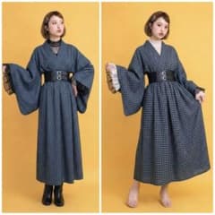 サマーウール 着物 リメイク ワンピース 簡単和洋折衷コーデ