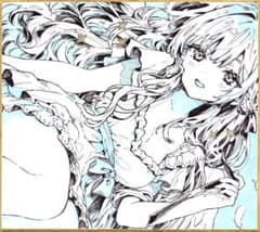 015】手描き オリジナルイラスト 原画 色紙 アナログイラスト 女の子