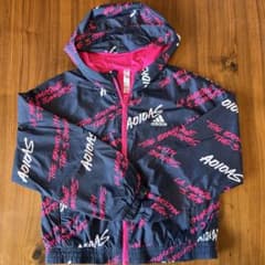 adidas フード付きジャケット 黒/ピンクのサムネイル