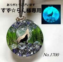 レジン/幻影 満月とオオカミ 蓄光 オルゴナイトネックレス - メルカリ