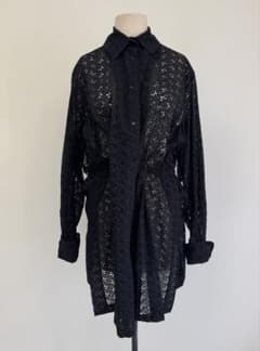 Azzedine Alaia シャツ　サマーコート　アイレット　ブラック