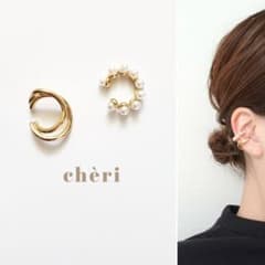 パール ゴールド イヤーカフ イヤリング ハンドメイド 結婚式 卒業式 卒園式