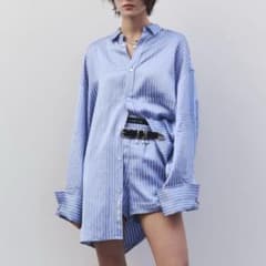 JOSEMOON SATIN STRIPE SHIRT - メルカリ