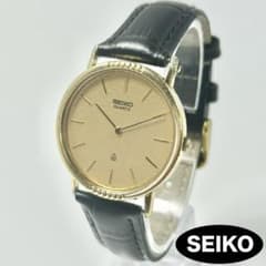 新品電池・社外ベルト】SEIKO クォーツ ゴールド ユニセックス 時計