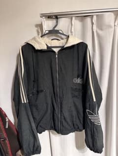 90s 80s adidas ナイロンジャケット ネイビー トレフォイルのサムネイル