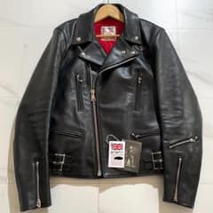 美品 ルイスレザー 391T タイトフィット ライトニング ダブル