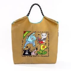 【24h以内発送】トートバッグ エコバッグ 刺繍 アニマル 大容量のサムネイル