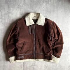 90s vintage】B-3 フライトジャケット スエードレザー 本革 短丈