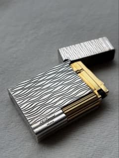 S.T. DUPONT デュポン シルバー×ゴールド 波模様 ライター本体 - メルカリ