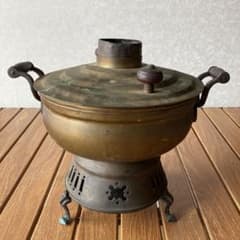 Hot pot, Shenxian furnace, metal, Korean pot, Yuekouzi soup, chimney, two-handled pot, cooking utensil, antique