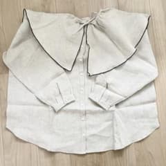 【新品】pongee Blouse リネンブラウス　つけ襟