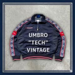 90s UMBRO ハーフジップトラックジャケットアンブロジャージ刺繍ロゴ M