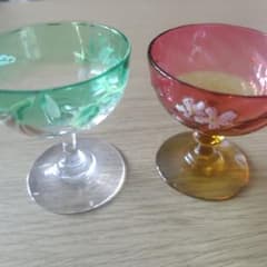 LEGRAS ＆ Cie ルグラ　小さなクープグラス　緑と赤　2客 LEGRAS ＆ Cie ルグラ 小さなクープグラス 緑と赤 2客 - メルカリ