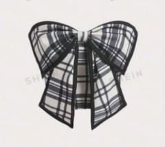 SHEIN リボン チューブトップ 黒 チェック 26553486のサムネイル