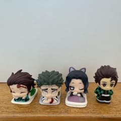 鬼滅の刃 デフォルメフィギュアセット 橙 黒 緑 樹脂 デスク インテリア