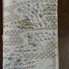 【極美品】スワトウ刺繍 花の刺繍が華やかな袋帯 フォーマル 訪問着のサムネイル