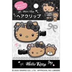 新品】サンリオ ハローキティ 前髪クリップヘアピン 黒リボン大人
