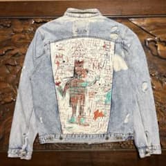 ZARA BASQUIAT バスキア アート ダメージデニムジャケット - メルカリ
