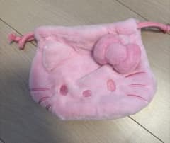 サンリオ ハローキティ ふわふわ ピンク 巾着 ポーチのサムネイル