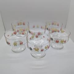 Sasaki Glass デザートカップ 6個セット 花柄のサムネイル