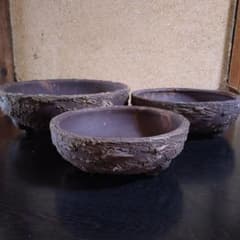 お*ら様 植木鉢 盆栽鉢 陶器 樹皮風のサムネイル