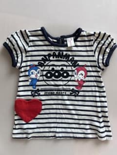 90サイズストライプ柄ドキンちゃんコキンちゃんTシャツのサムネイル